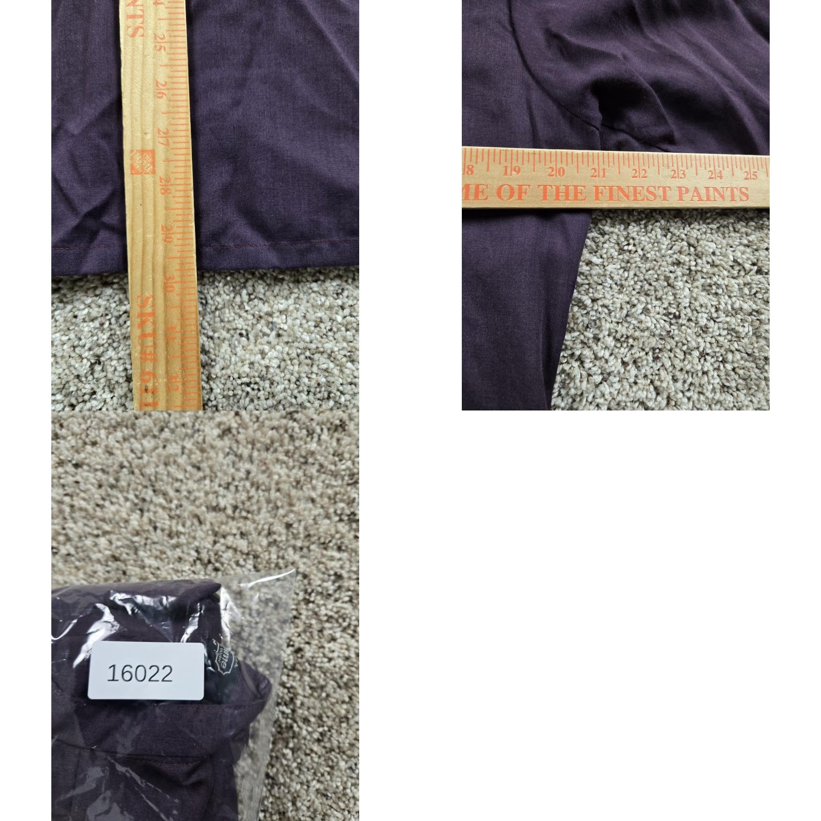 Vintage VINTAGE BonHomme Shirt Mens M Purple Band Collar Pleated Front Button-Up Solid Polyester Blend Size 40R - 8 Thumbnail
