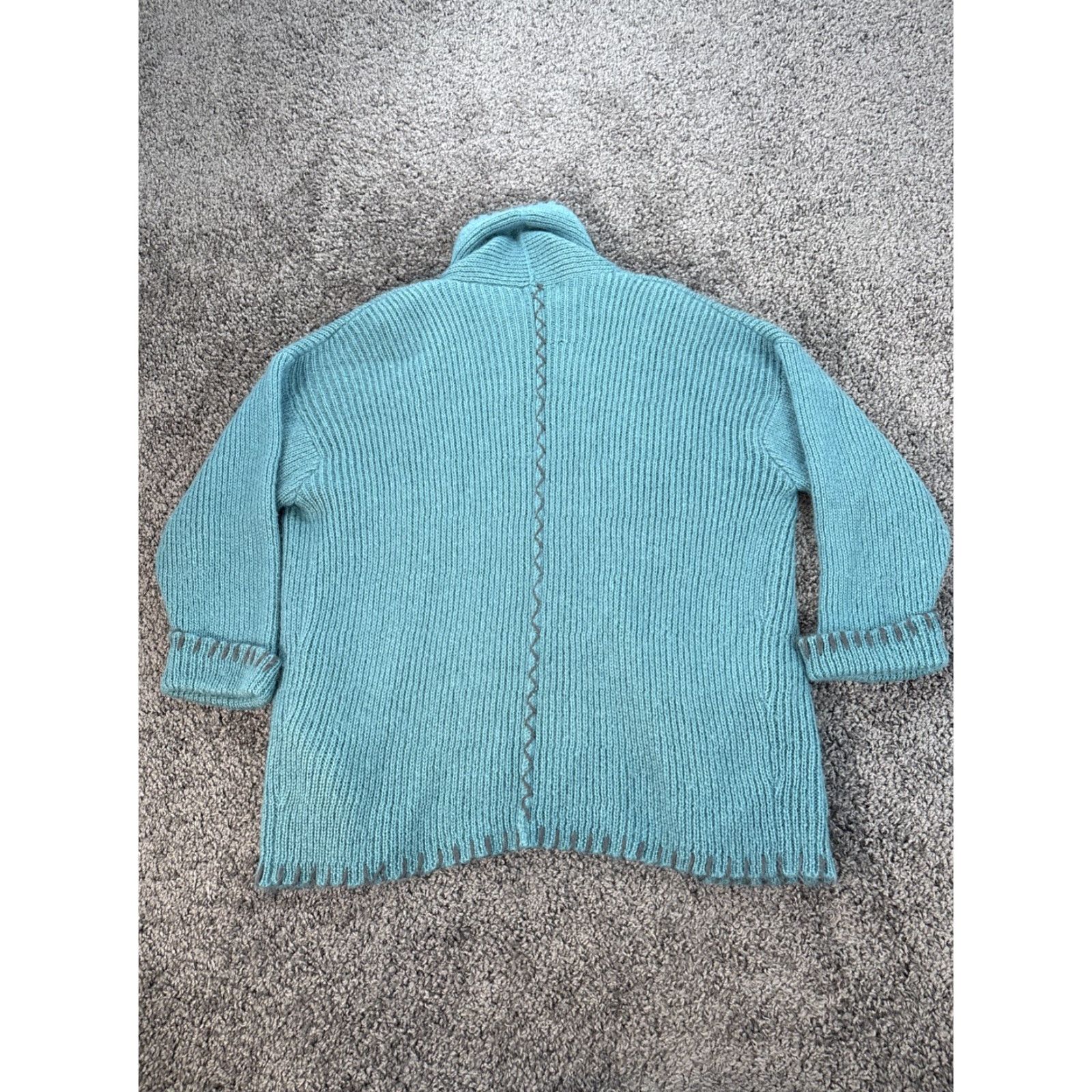 Vintage VINTAGE Forenza Cardigan Sweater Womens Medium Open Front Knit Mohair Turquoise Blue Size M / US 6-8 / IT 42-44 - 5 Thumbnail