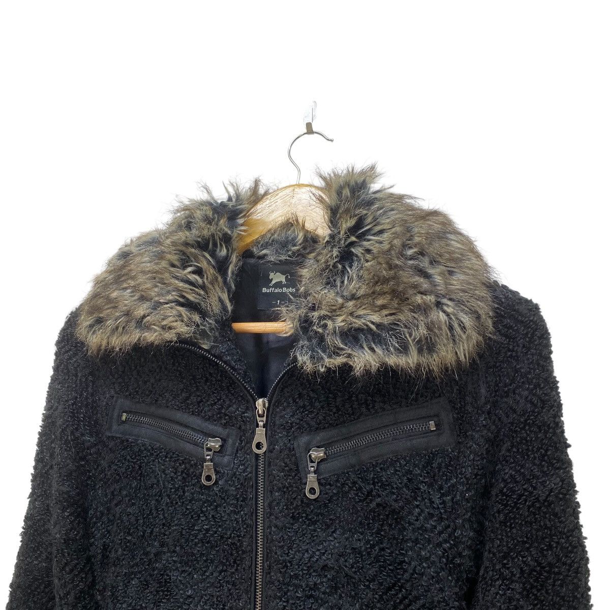 BUFFALO BOBS 🔥Rare Buffalo Bob High Collar Fur Belted Jacket Size M / US 6-8 / IT 42-44 - 5 Thumbnail