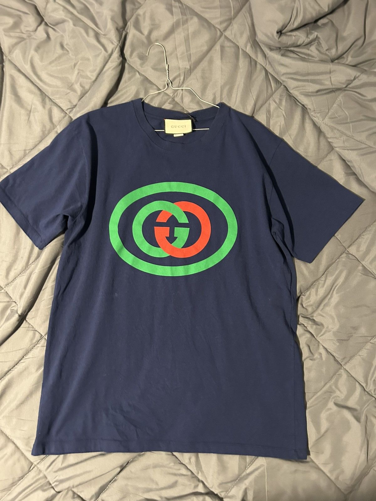 Gucci Gucci Men's Dark Blue Cotton GR GG T-Shirt Size US L / EU 52-54 / 3 - 1 Thumbnail