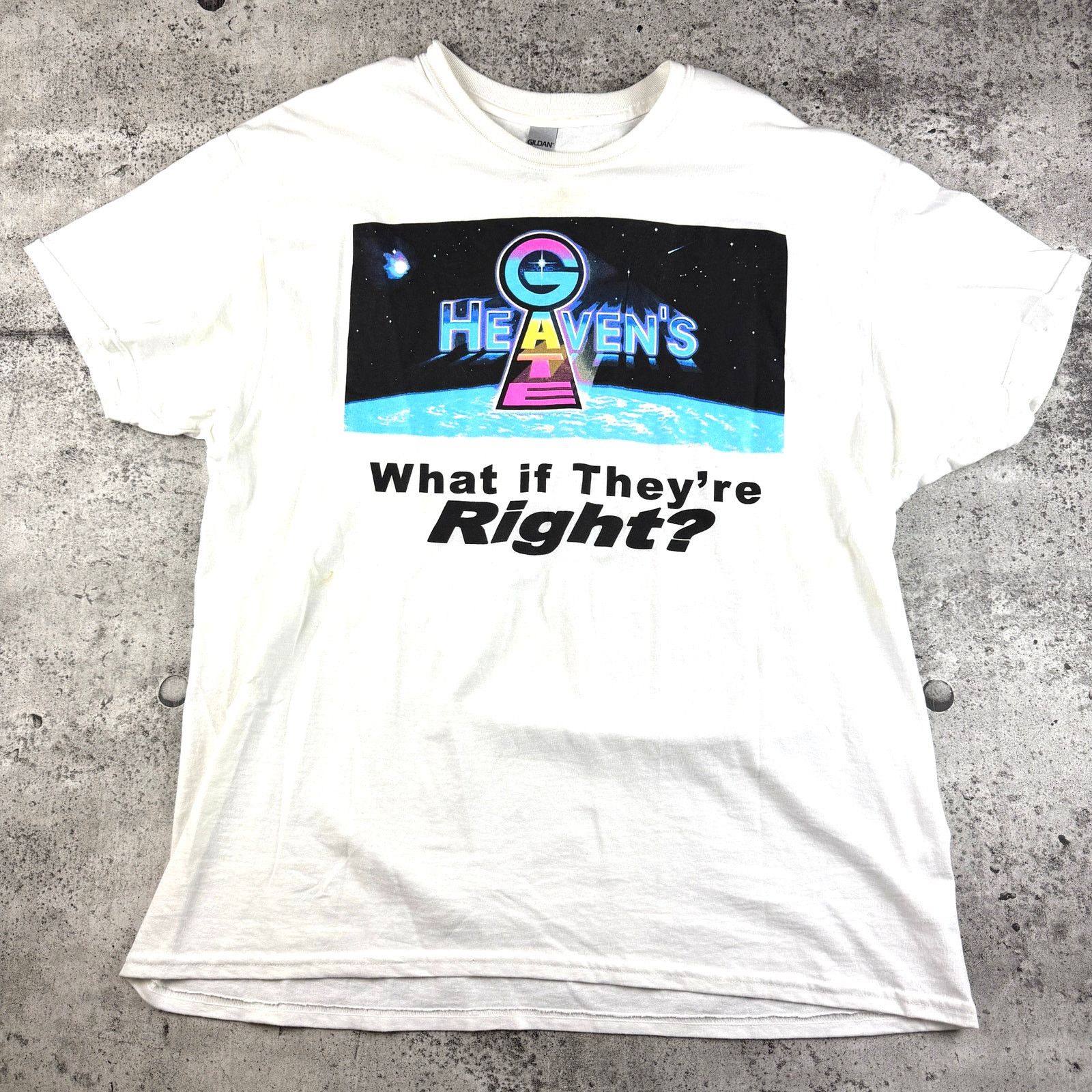 Gildan Heaven's Gate Shirt What If They Were Right? Sixe XL Size US XL / EU 56 / 4 - 2 Thumbnail