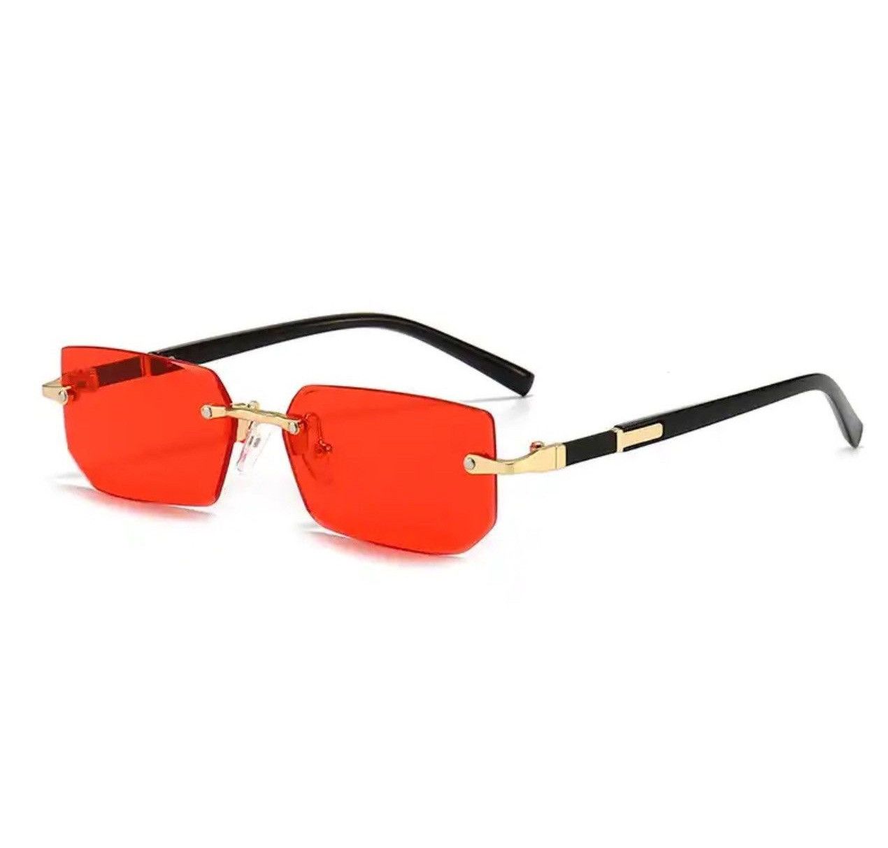 Electric Visual Red Lens Rimless Square Sunglasses Size ONE SIZE - 1 Thumbnail