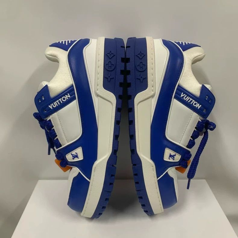 Louis Vuitton lv trainer white blue sneakers-2508 Size US 10 / EU 43 - 5 Thumbnail