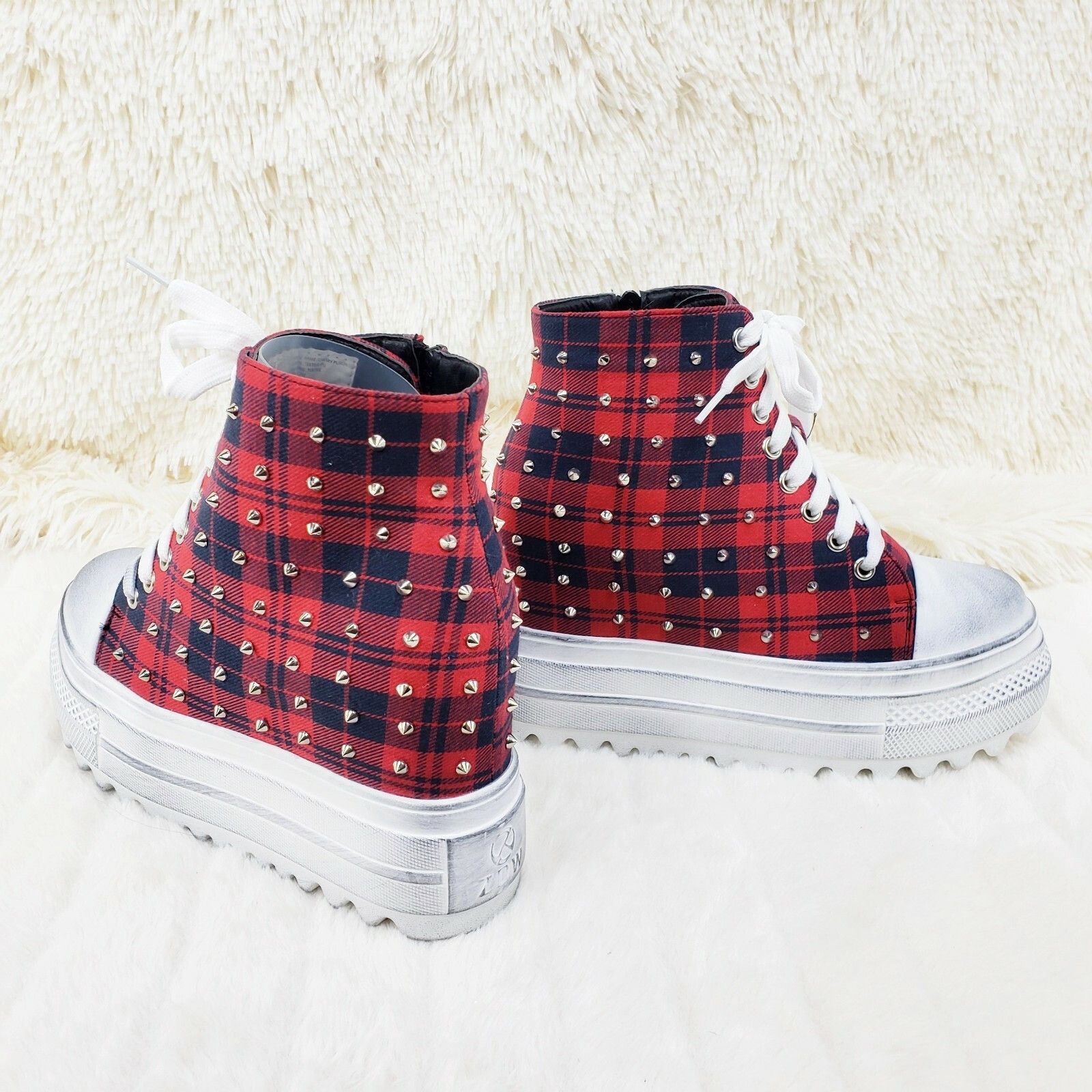 Alexander Wang Wang Cherry Bomb Platform Sneaker Boots Hidden Wedge Red Nav Size US 6.5 / IT 36.5 - 1 Thumbnail
