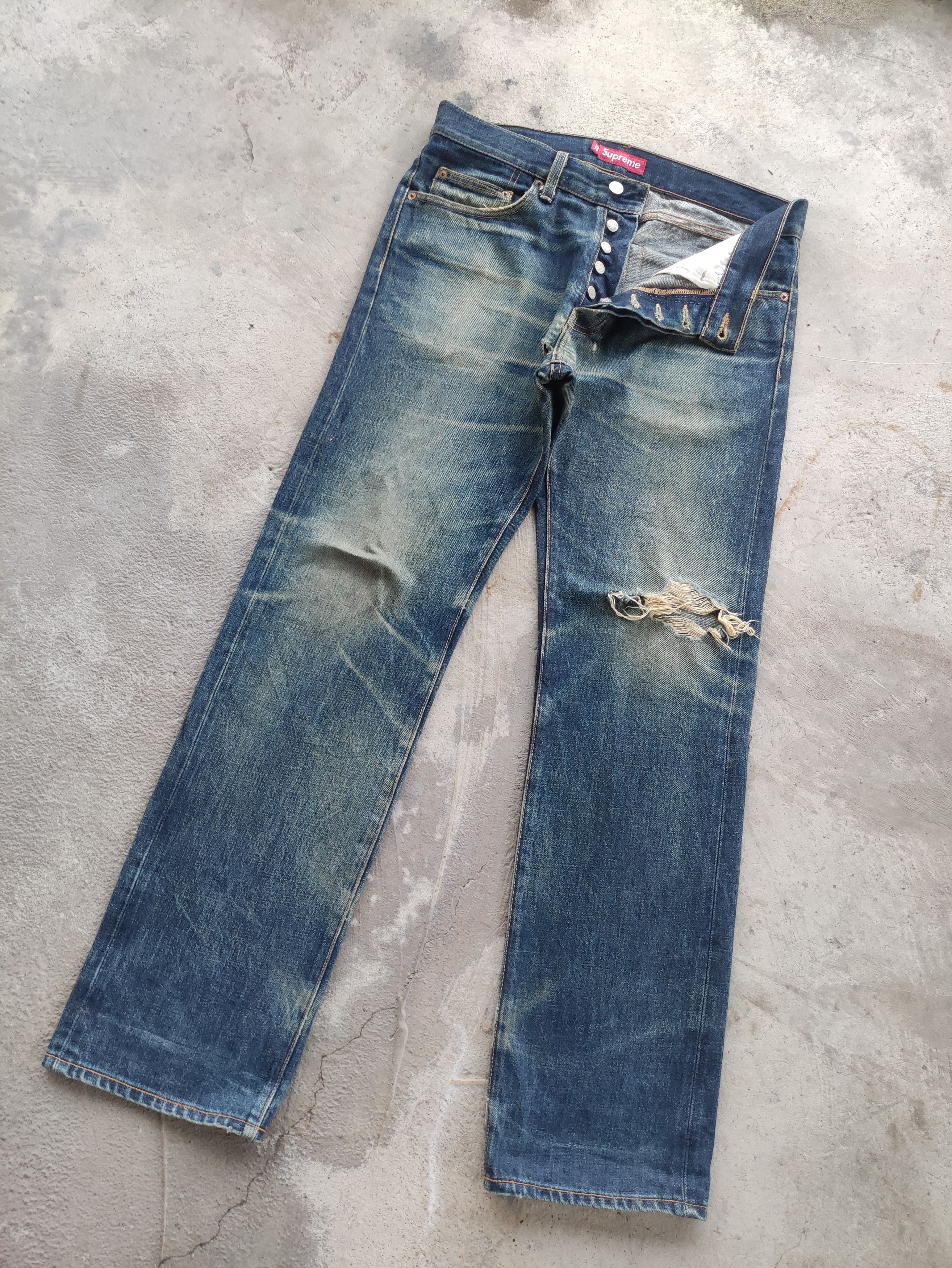 Supreme Vintage Supreme Button Selvedge Distressed Rusty Denim Size US 34 / EU 50 - 3 Thumbnail