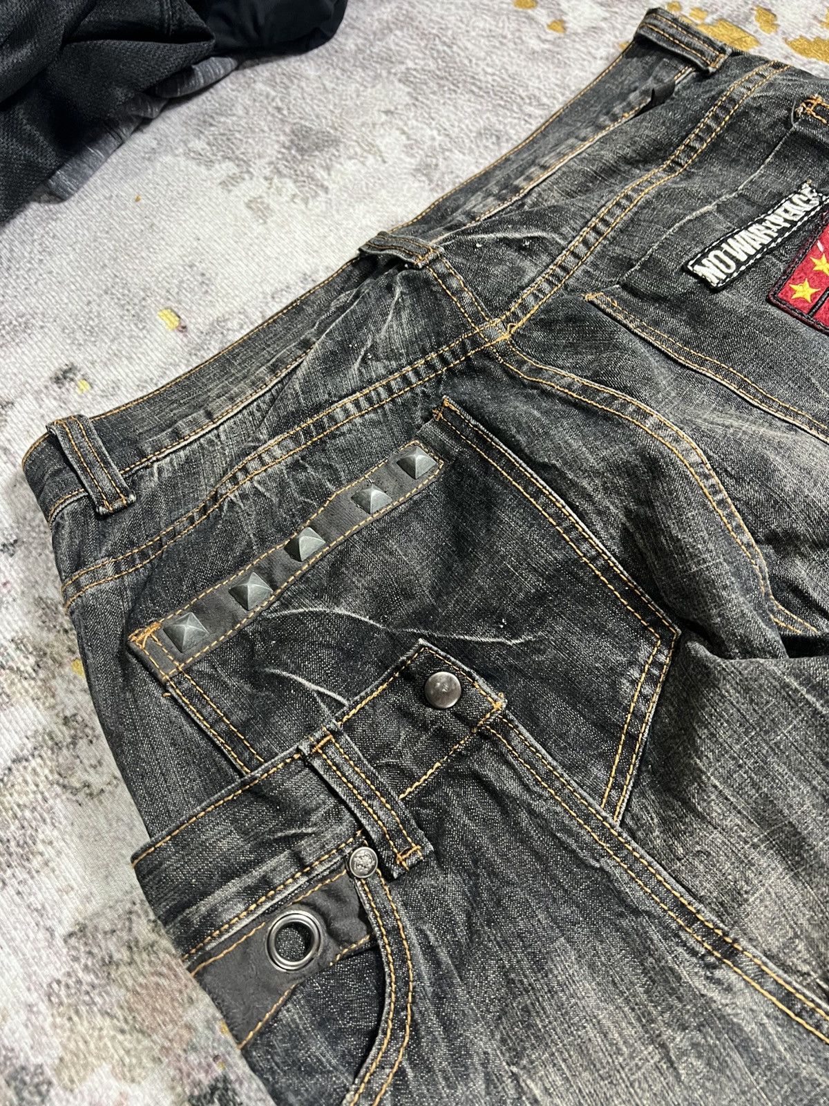Japanese Brand Vintage Double Waist Punk Revolution Rock Distressed Pants Size US 35 - 15 Thumbnail
