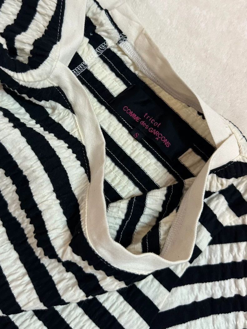 Comme des Garcons Comme des Garcons Striped stitching crocheted short sleeve Size S / US 4 / IT 40 - 3 Thumbnail