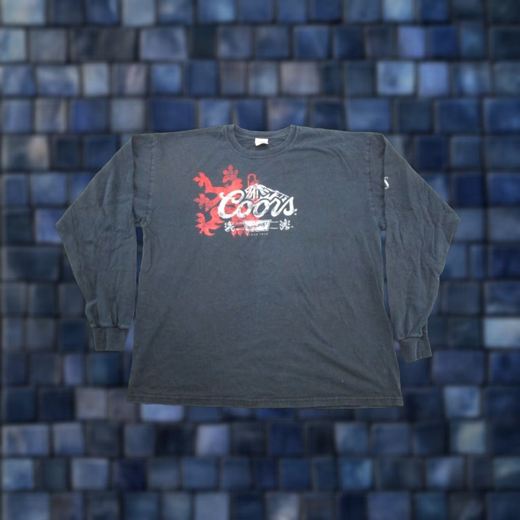 Spell VINTAGE Coors Banquet Beer Shirt XL Blue Long Sleeve Crew Neck Men T-Shirt 2XL? Size US XL / EU 56 / 4 - 1 Thumbnail