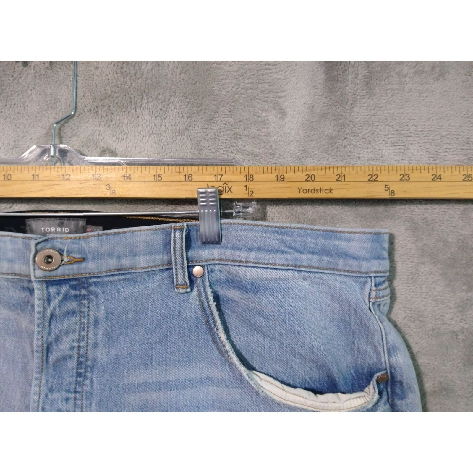 Torrid Torrid Jeans Womens 24R Blue Denim Skinny Ankle High Rise Button Fly Size 42" / US 20 - 3 Thumbnail