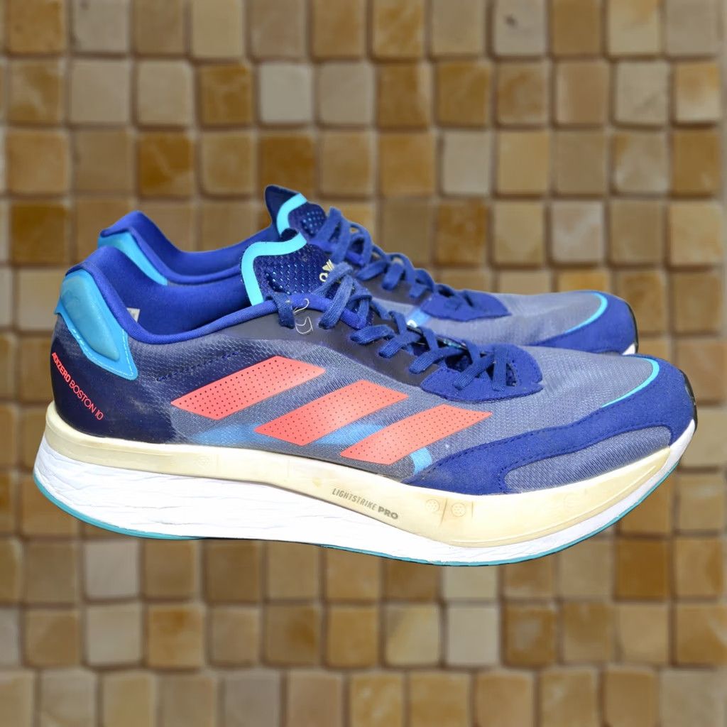 Adidas Adidas Adizero Boston 10 Running Shoes Mens 12 Blue Lightstrike ...