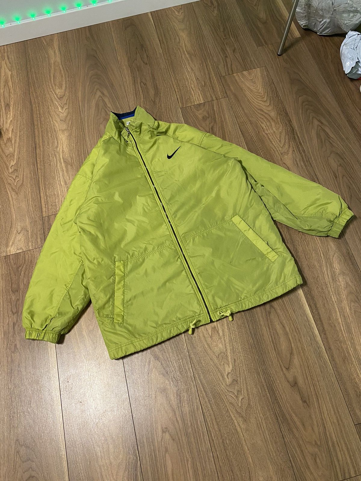 Nike × Vintage 💚GREEN 💚 90s RARE reversible Spell out Nike lite Jacket Size US M / EU 48-50 / 2 - 1 Thumbnail