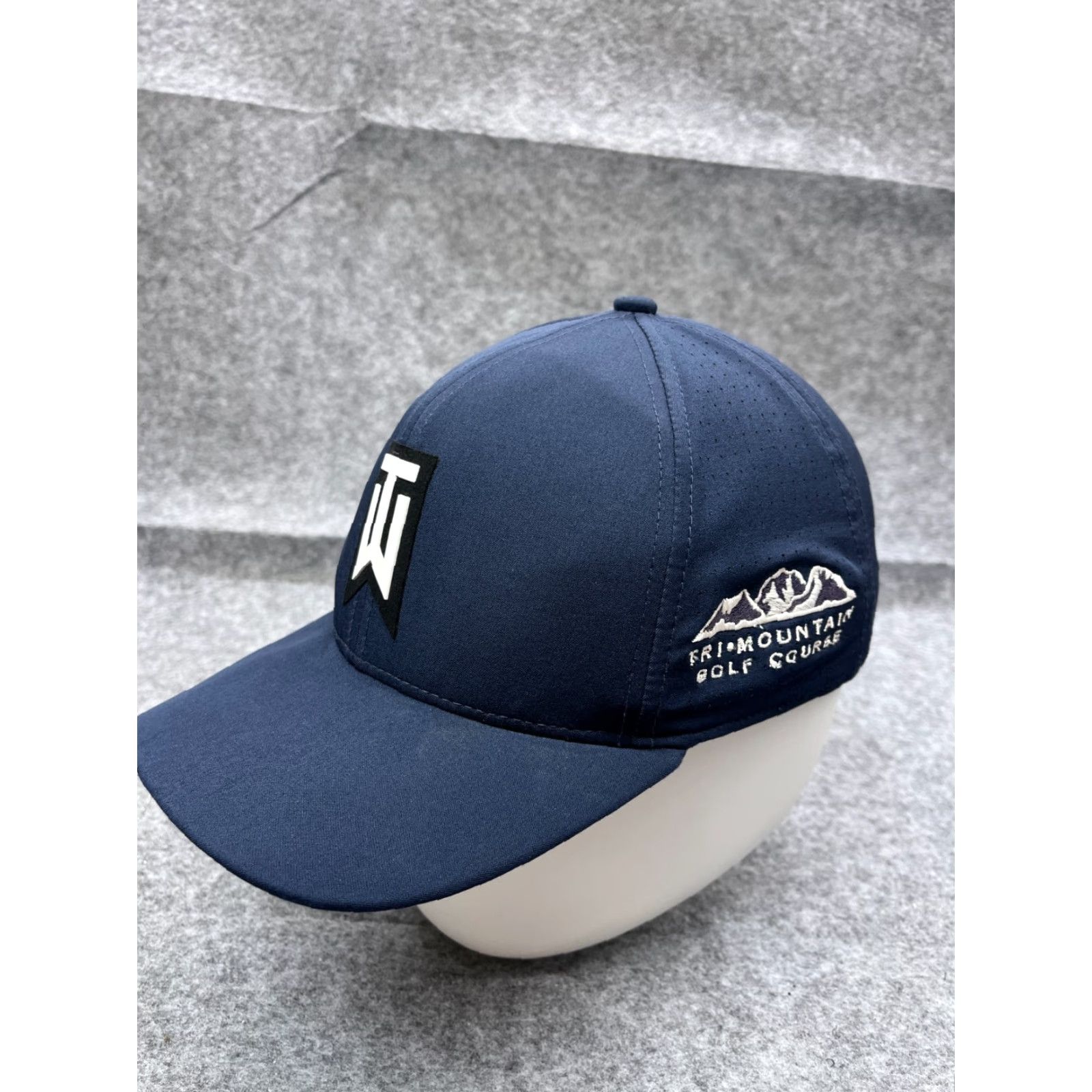 Nike Nike Tiger Woods Hat Cap Fitted Adult Large Blue Polyester Blend Tri Mountain Golf Hat Mens L Blue Nike Golf Hat Size ONE SIZE - 4 Thumbnail
