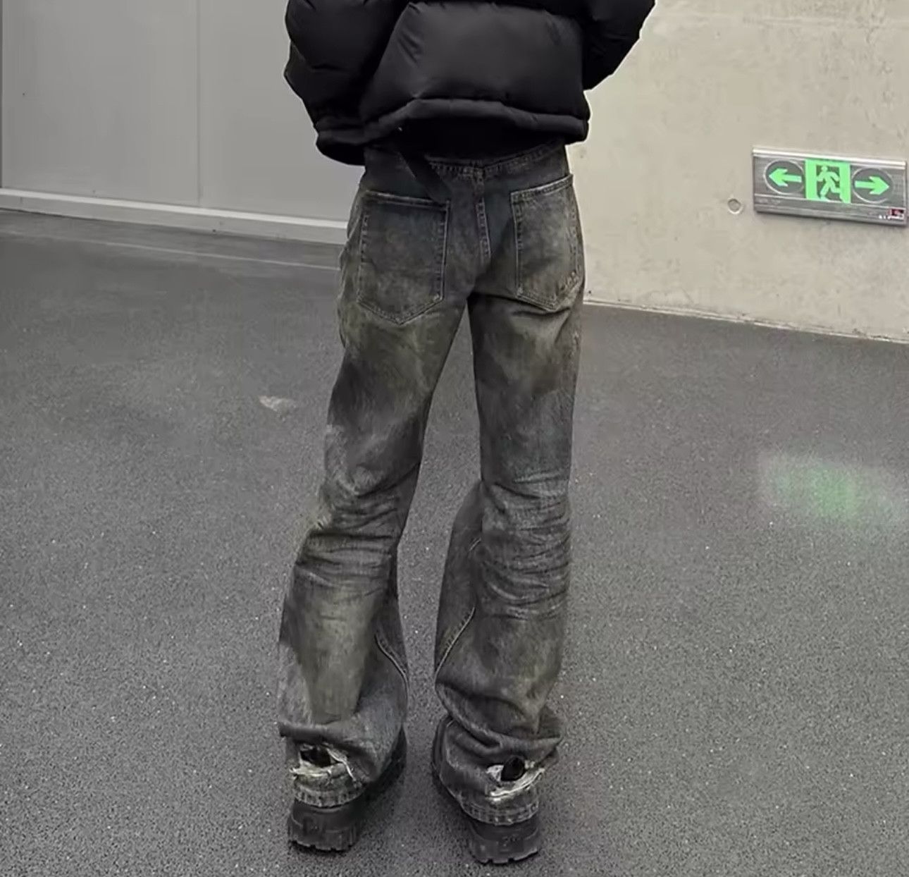 Denime × Vintage Harajuku Streetwear Washed Dirty Baggy Blue Jeans Size US 31 - 3 Thumbnail