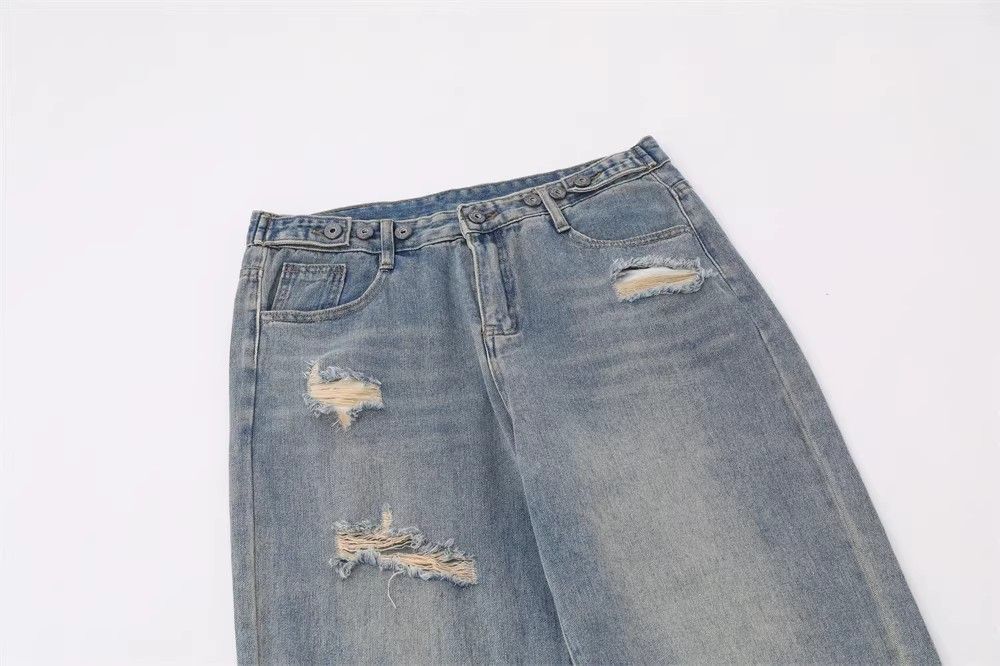 Japanese Brand × Jean Men's street vintage loose straight-leg washed jeans Size US 32 / EU 48 - 3 Thumbnail