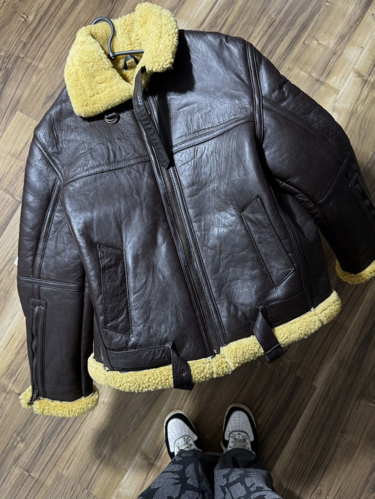 Vintage Vintage 90s Aviator Winter Leather Sherpa Jacket Size US XL / EU 56 / 4 - 1 Thumbnail
