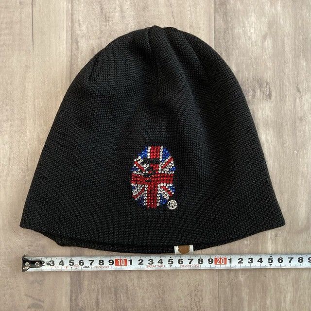 Bape × Swarovski BAPE Swarovski Union Jack APE HEAD Logo Beanie Knit Cap NIGO Size ONE SIZE - 4 Thumbnail
