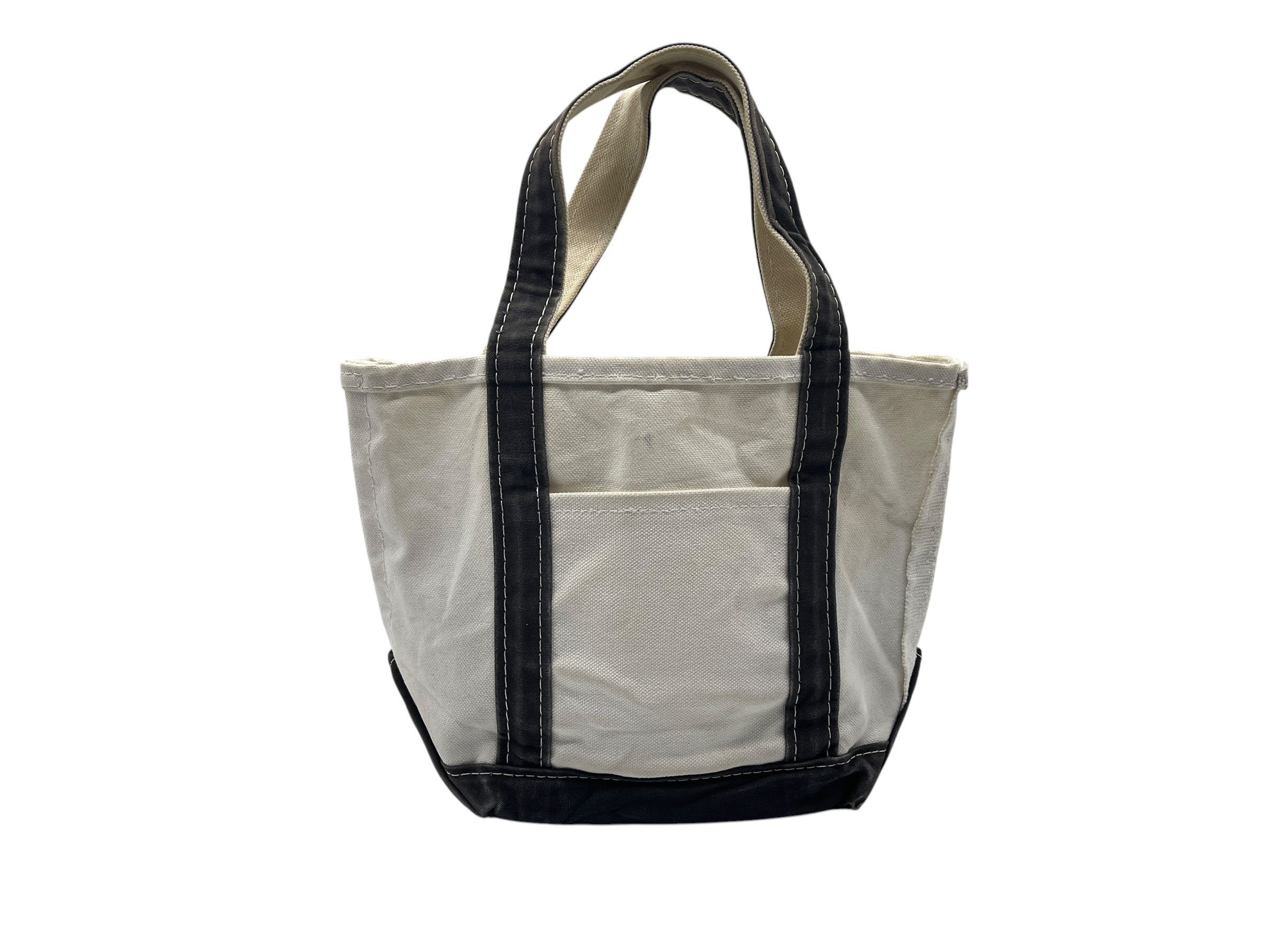 L.L. Bean L.L.Bean Boat and Tote Small Canvas Bag Navy Trim USA Made Size ONE SIZE - 2 Thumbnail
