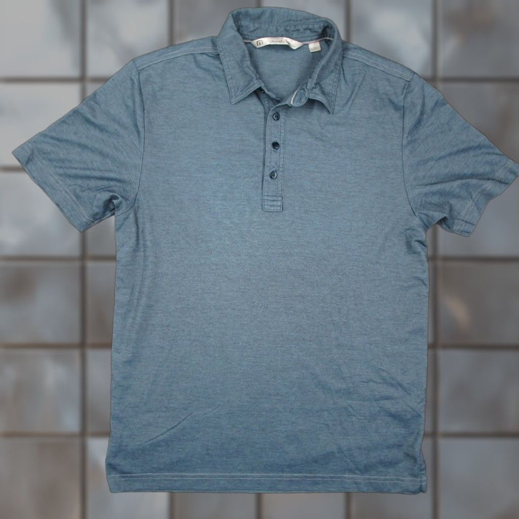 TravisMathew Travis Mathew Polo Shirt Mens Blue Heather Pima Cotton Blend Short Sleeve Size M Size US M / EU 48-50 / 2 - 1 Thumbnail
