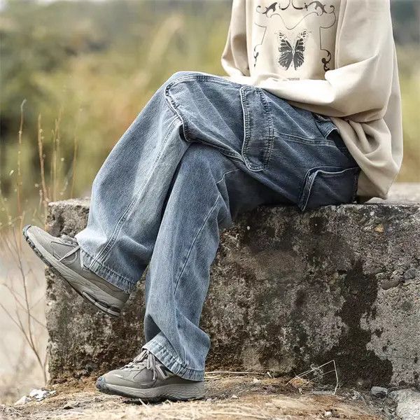 VIBE Vintage Multi-Pocket Workwear Loose Jeans Size US 30 / EU 46 - 8 Thumbnail