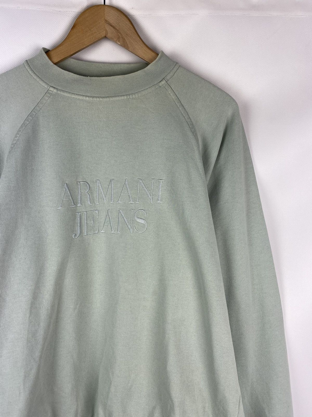 Armani × Vintage Armani Jeans Vintage Y2K Big Logo Men’s Sweatshirt Pullover Size US L / EU 52-54 / 3 - 3 Thumbnail