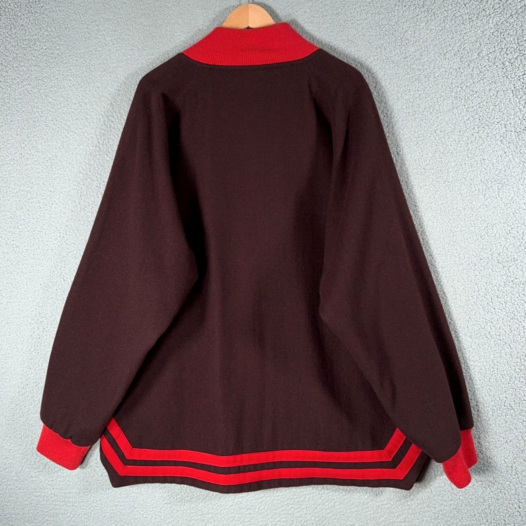 Vintage VINTAGE Stall & Dean Brown University Varsity Jacket 3XL Wool Letterman Ivy League Brown Maroon Satin Lined Full Zip Embroidered Limited Edition Mens Size US XXL / EU 58 / 5 - 6 Thumbnail