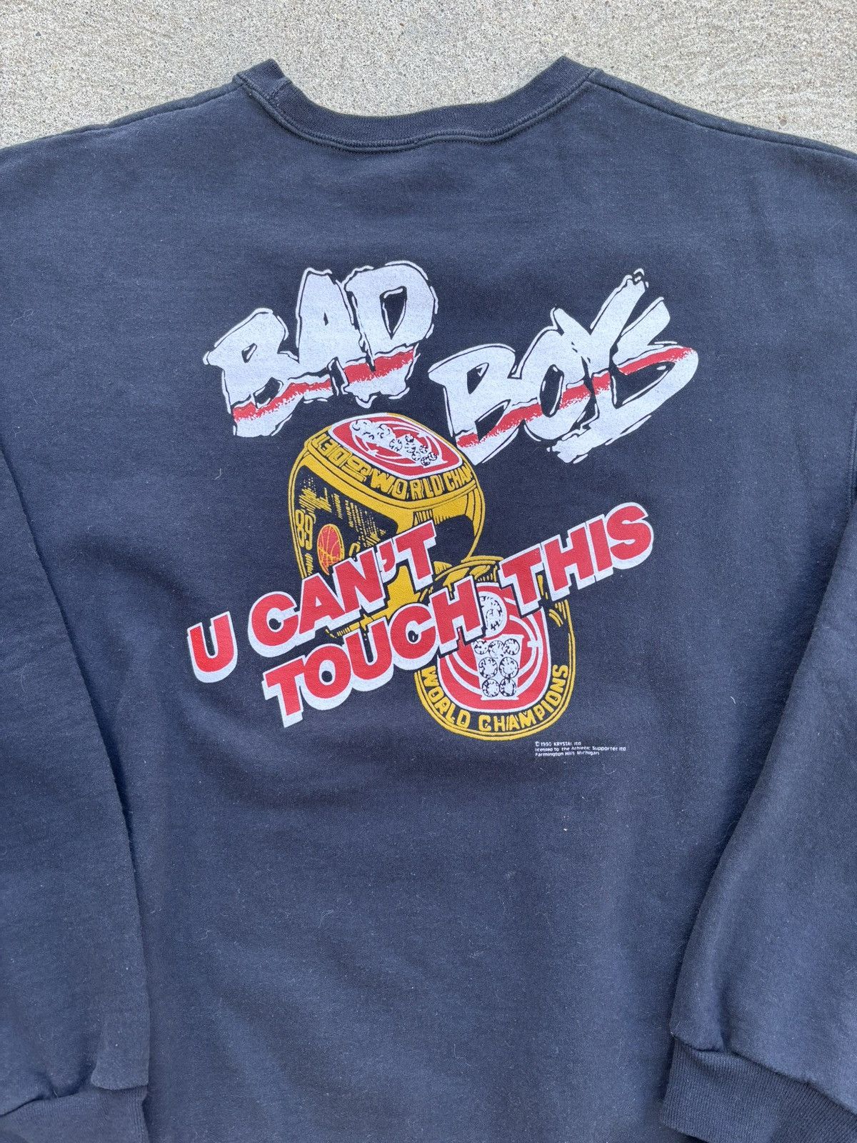 Vintage RARE Vintage 1990 Detroit Pistons Bad Boys Hammer Time Crew Size US XL / EU 56 / 4 - 5 Thumbnail