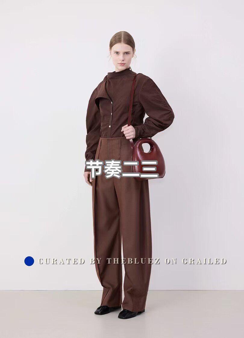 Lemaire Lemaire Maroon Croc-Egg Bag Size ONE SIZE - 3 Thumbnail