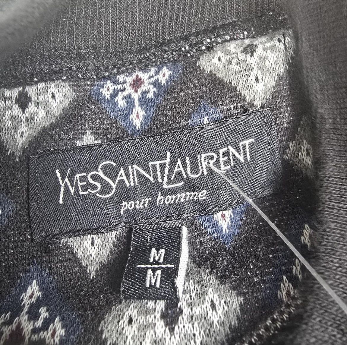 Yves Saint Laurent YSL Diamond Pattern Turtleneck Size US M / EU 48-50 / 2 - 2 Thumbnail