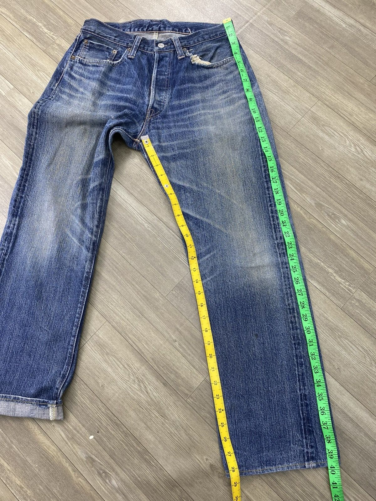 Sugar Cane 🇯🇵Vintage Sugar Cane 1947 Distressed Faded Selvedge Denim Size US 29 - 24 Thumbnail