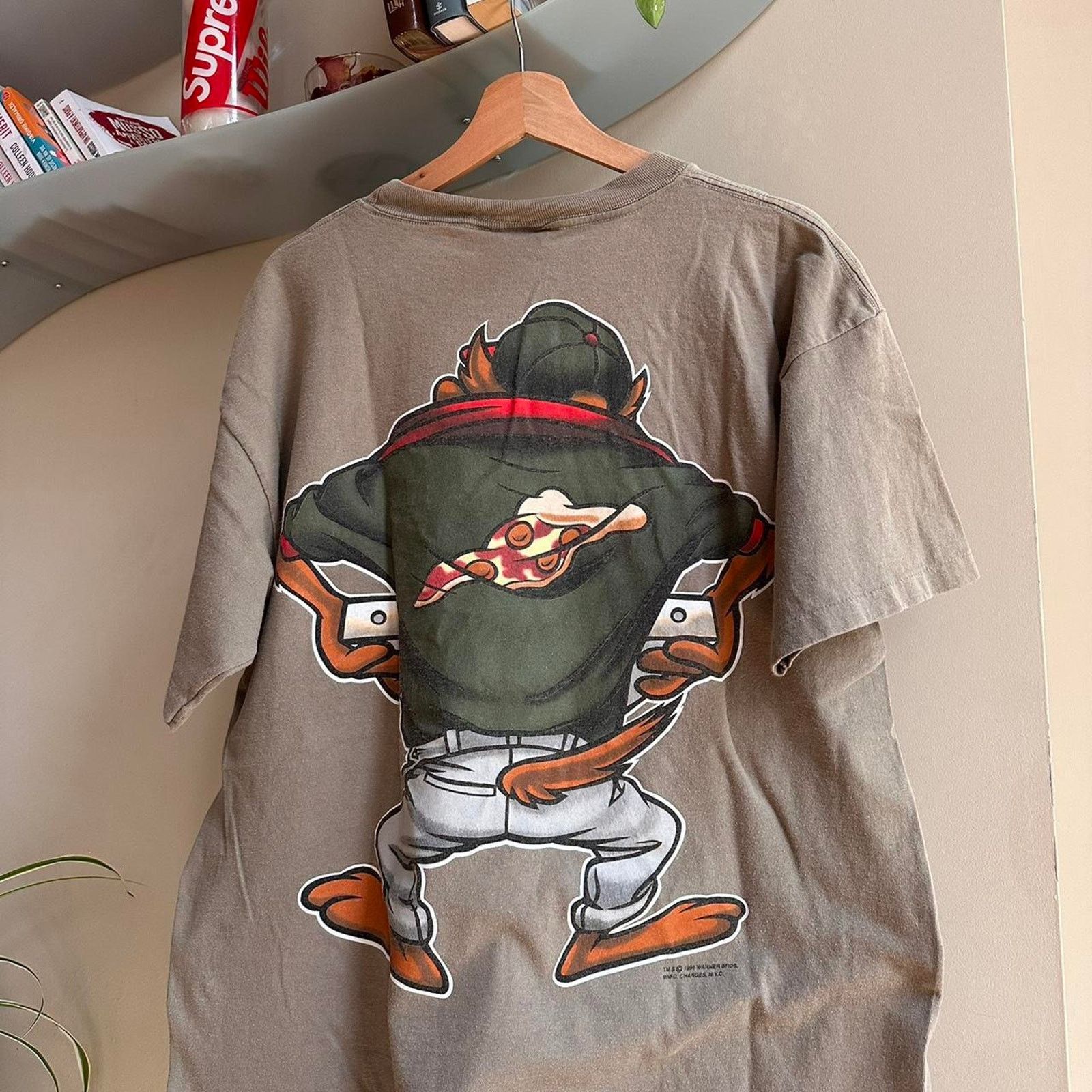 Changes × Vintage Vintage 1996 Taz Pizza Looney Tunes Shirt Size US L / EU 52-54 / 3 - 6 Thumbnail