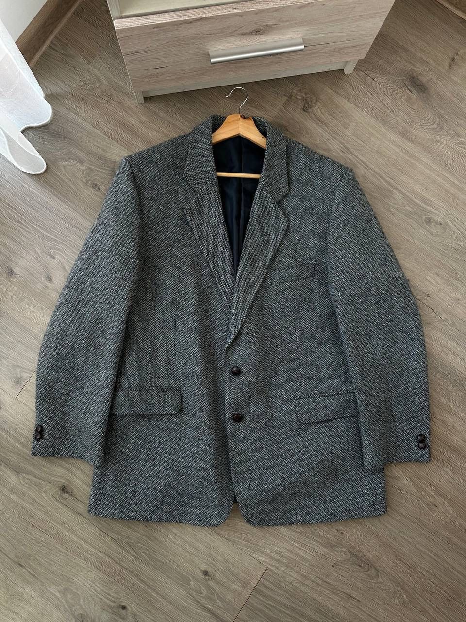 Harris Tweed × Vintage Vintage Harris Tweed Wool Bottons Blazer Coat Jacket Size 52R - 2 Thumbnail