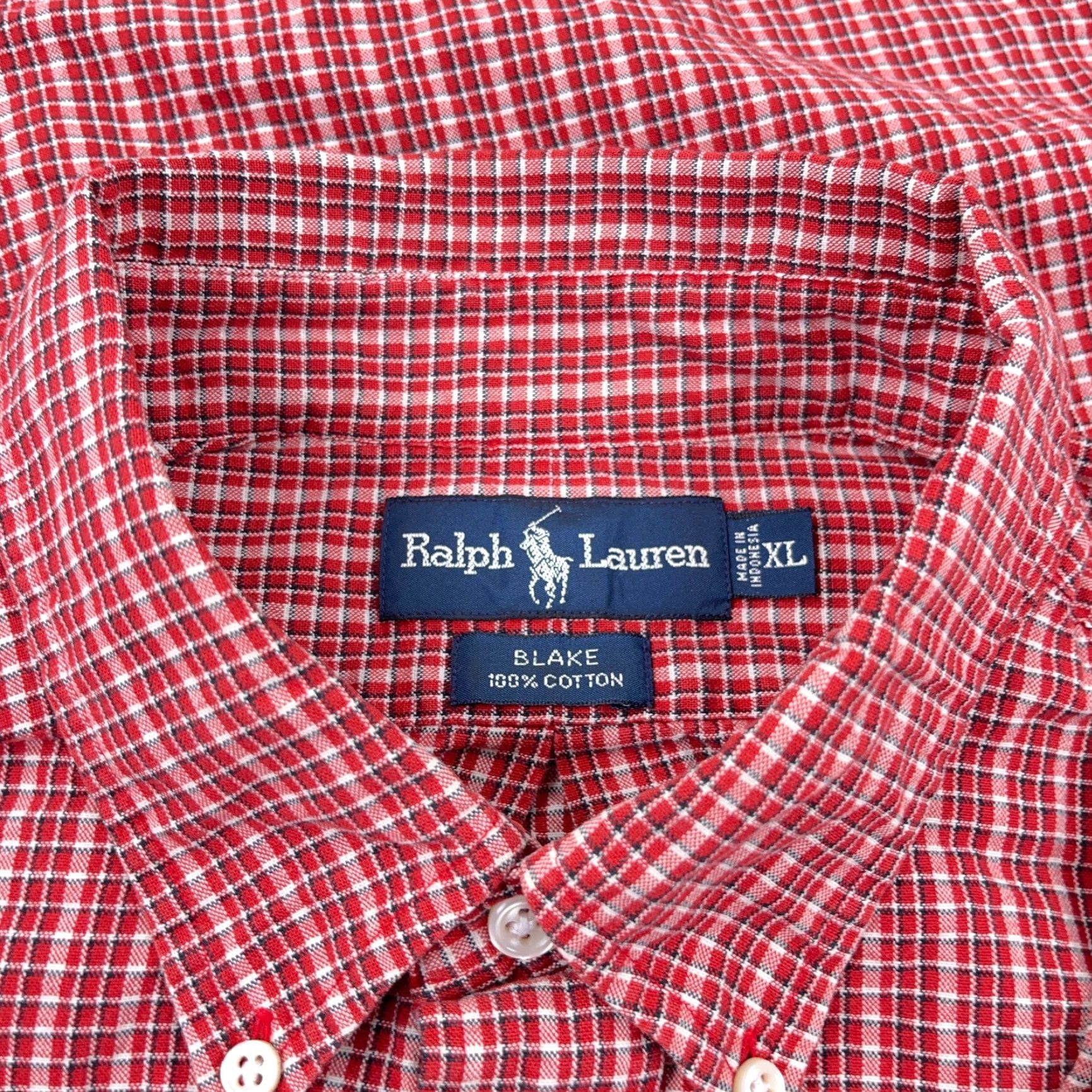 Ralph Lauren Ralph Lauren Shirt Men XL Red Plaid Button-Up Oxford Cloth Blake Blue Pony Adult Size US XL / EU 56 / 4 - 4 Thumbnail