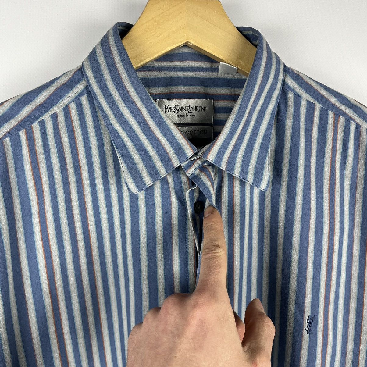 Yves Saint Laurent Vintage Yves Saint Laurent YSL y2k stripped shirt 90’s Size US XL / EU 56 / 4 - 5 Thumbnail