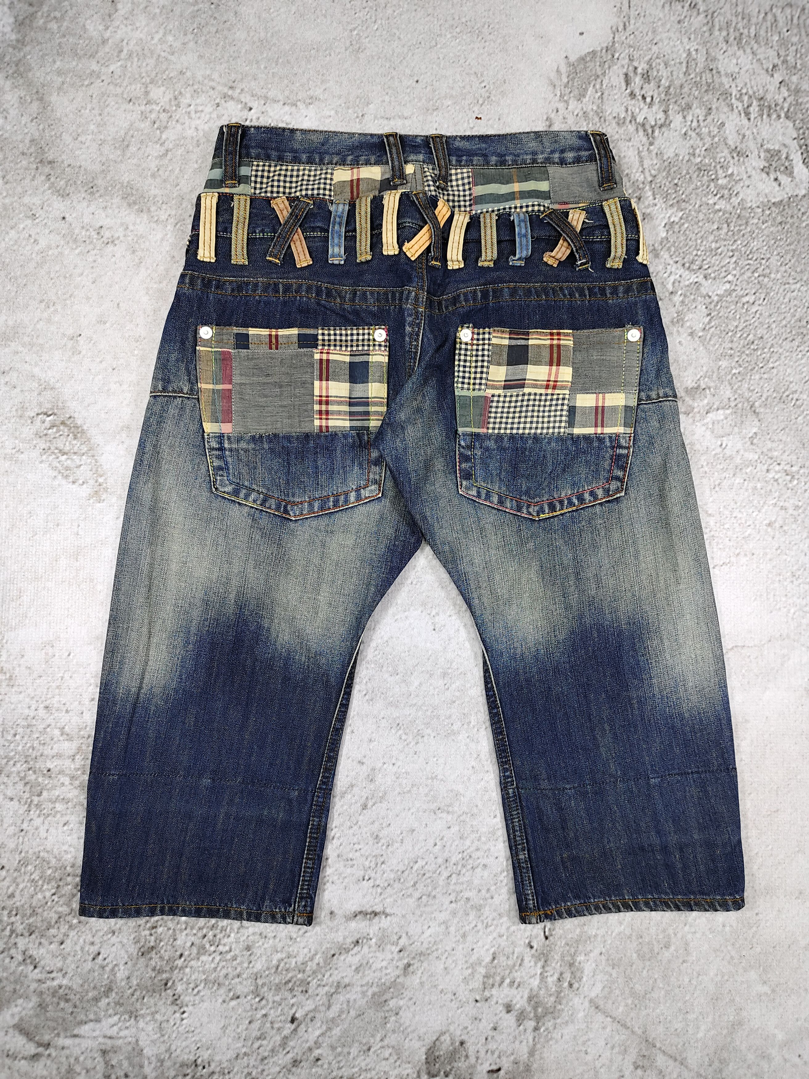 Japanese Brand 00s Double Focus🇯🇵 Hybrid Y2K Punk Grunge Patchwork Pants Size US 30 / EU 46 - 6 Thumbnail