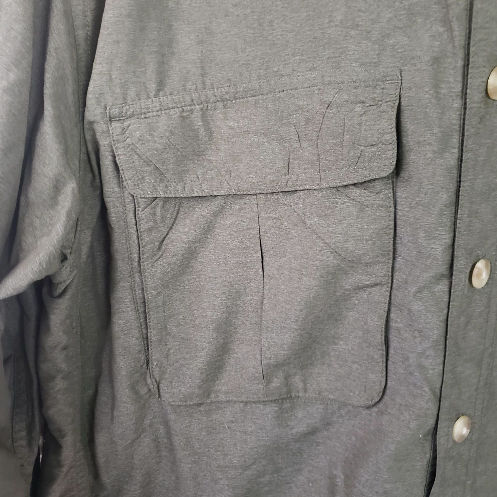 ExOfficio VINTAGE Exofficio Shirt Mens L Green Nylon Polyester Button-Up Long Sleeve Size US L / EU 52-54 / 3 - 6 Thumbnail