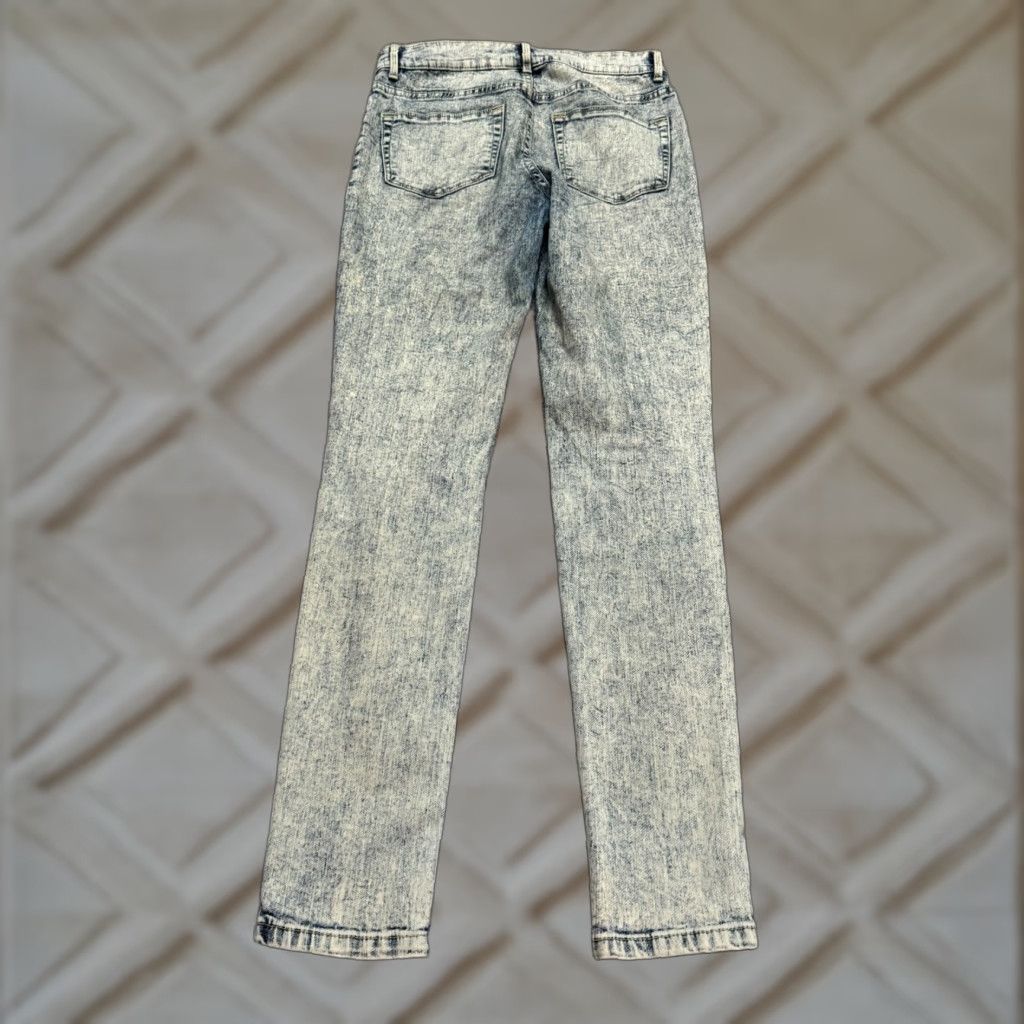 Vintage Sneak Peek Jeans Womens 5 Skinny High Rise Distressed Acid Wash Blue Denim 5-Pocket Regular Size 27" / US 4 / IT 40 - 1 Thumbnail