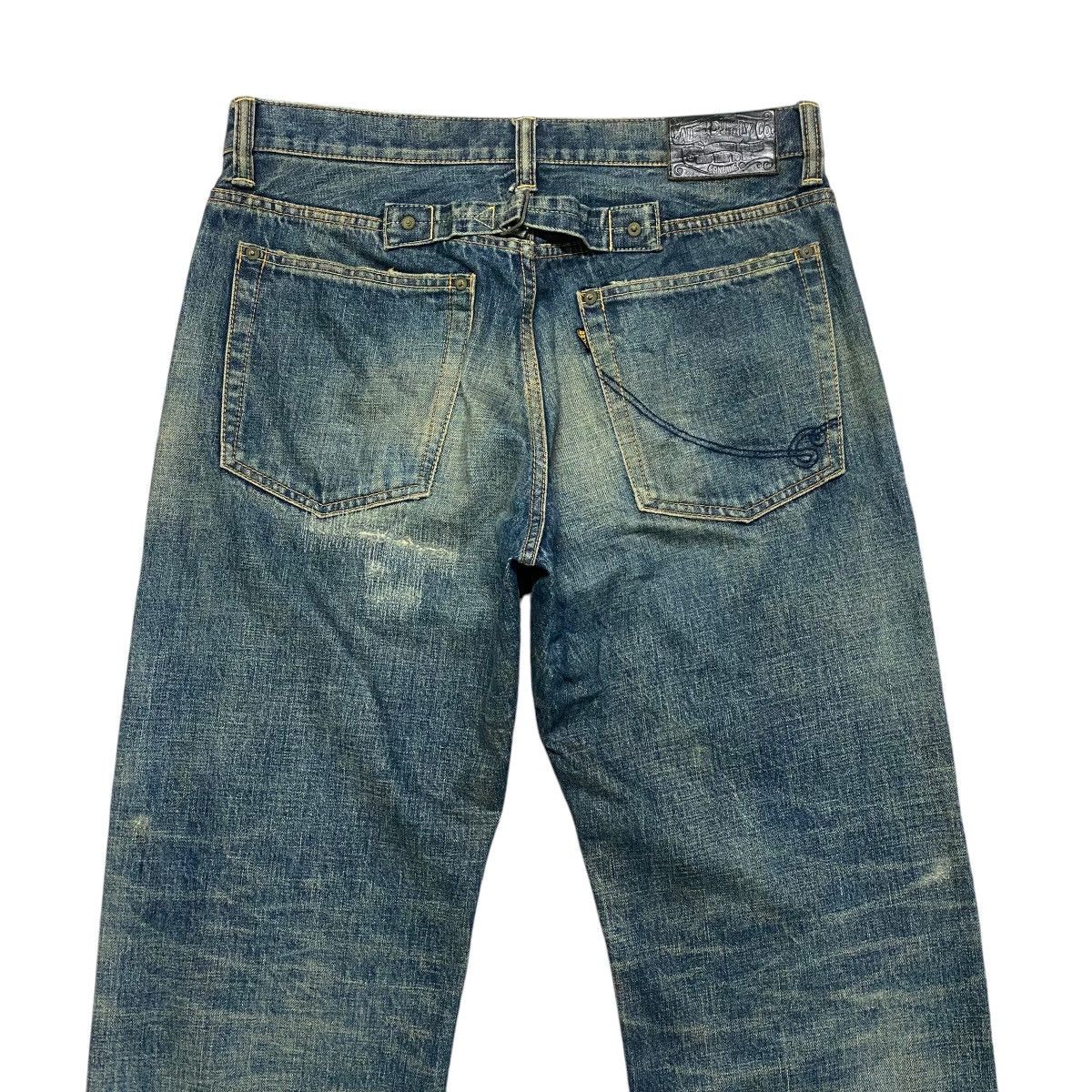 Freewheelers CALEE SUPPLY Denim Selvedge Jeans Dirty Blue Repaired Size US 32 / EU 48 - 9 Thumbnail