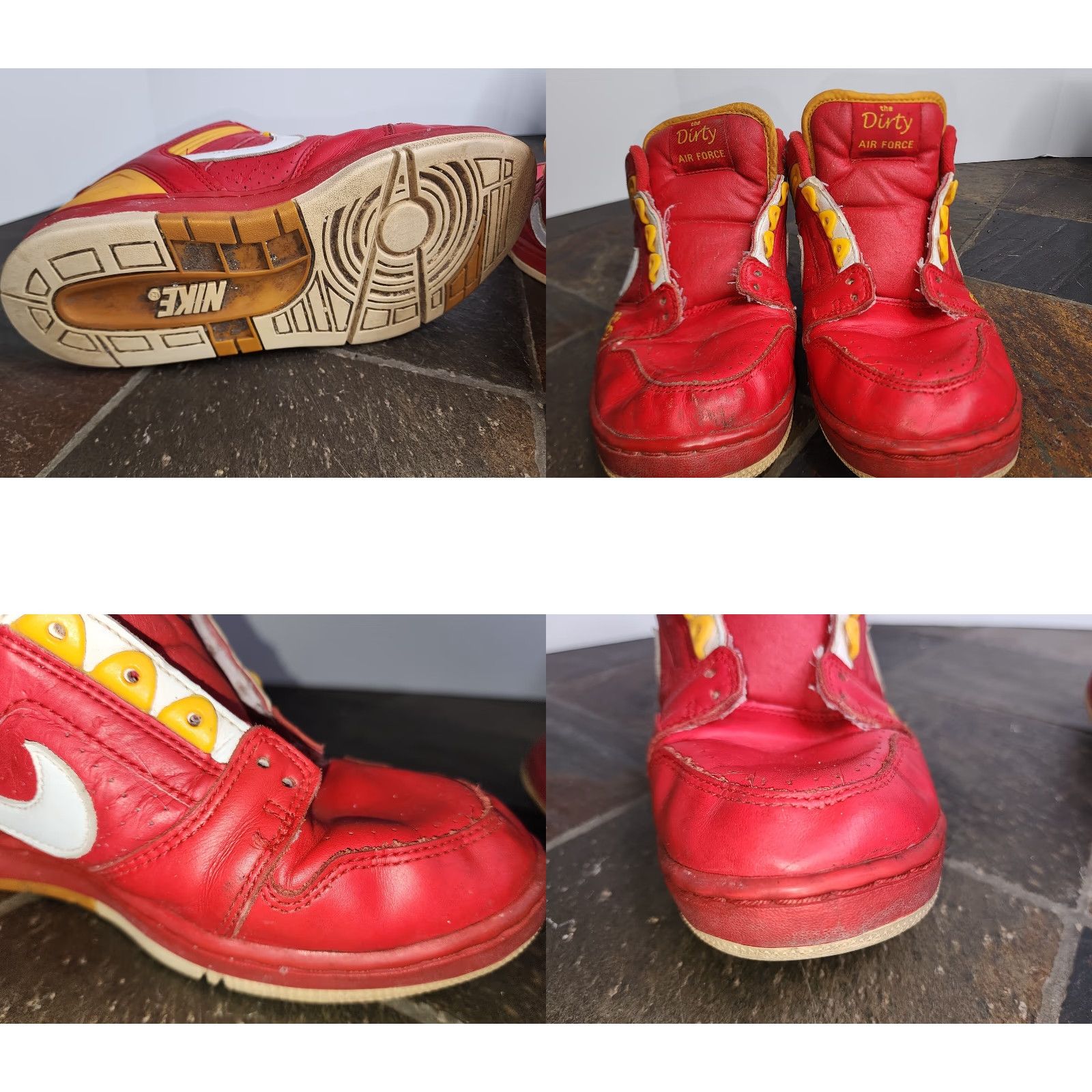 Nike VINTAGE NIKE AIR FORCE 2 LOW THE DIRTY 305602-611 SIZE 8 DISTRESSED Nike Air Sneaker Mens Red 2002 2003 Leather Upper Shoes Size US 8 / EU 41 - 8 Thumbnail