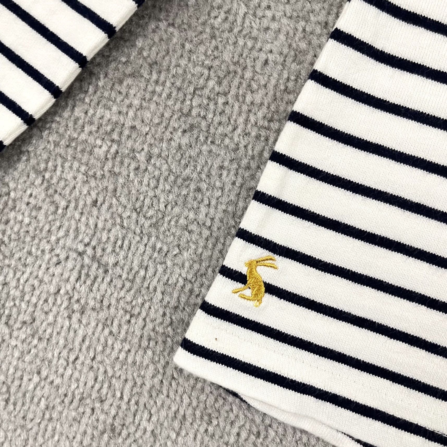 Vintage Joules Shirt Women US 6 Striped Beaded Bumble Bee Embellished Jersey Crew Neck Long Sleeve White Womens Size M / US 6-8 / IT 42-44 - 3 Thumbnail