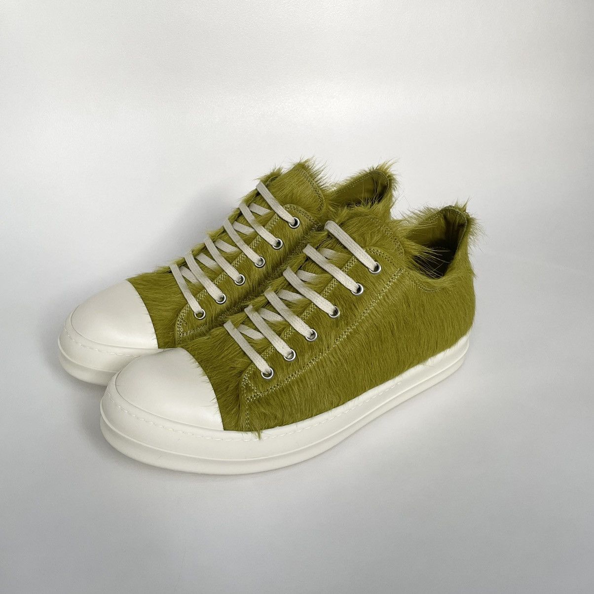 Rick Owens A/W 23 Acid Green Pony Hair Ramones Size US 10 / EU 43 - 16 Thumbnail