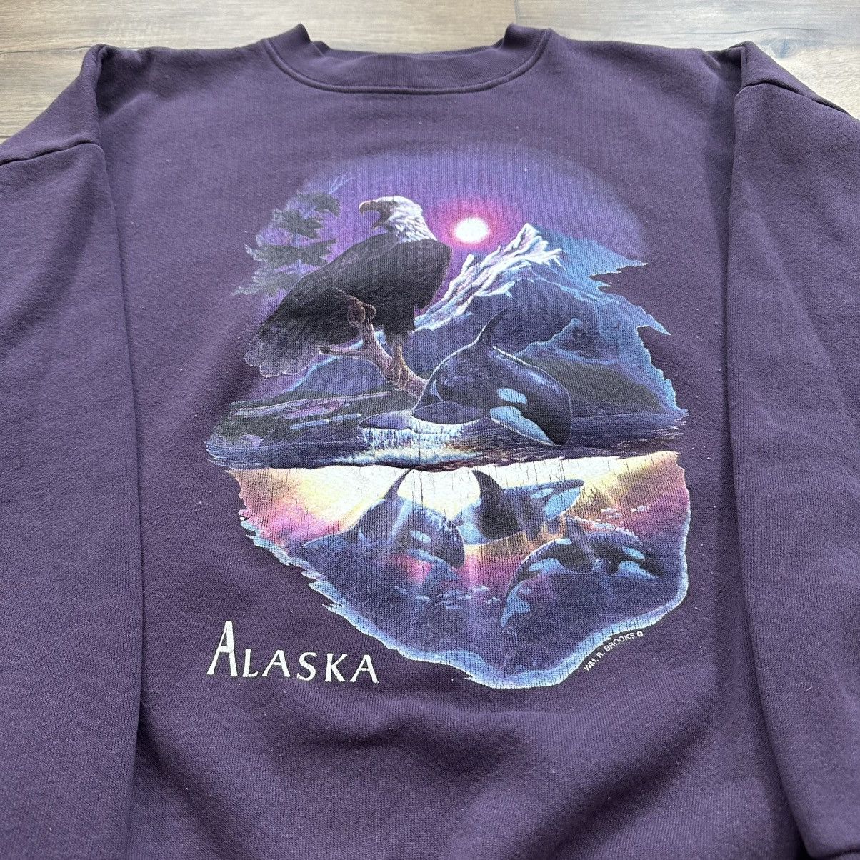 Tultex Vintage 90s Alaska Wildlife Nature Crewneck Sweatshirt Size US XL / EU 56 / 4 - 5 Thumbnail