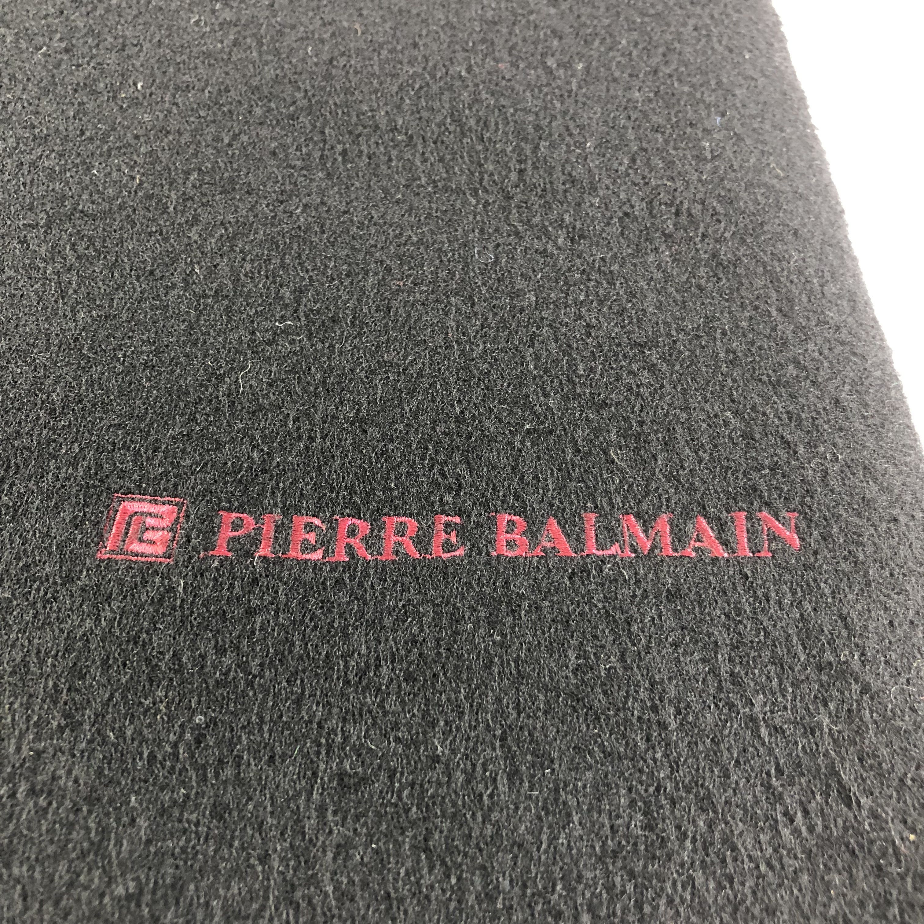 Pierre Balmain Pierre Balmain Plain Black Wool Scarf Muffler V1656 Size ONE SIZE - 4 Thumbnail