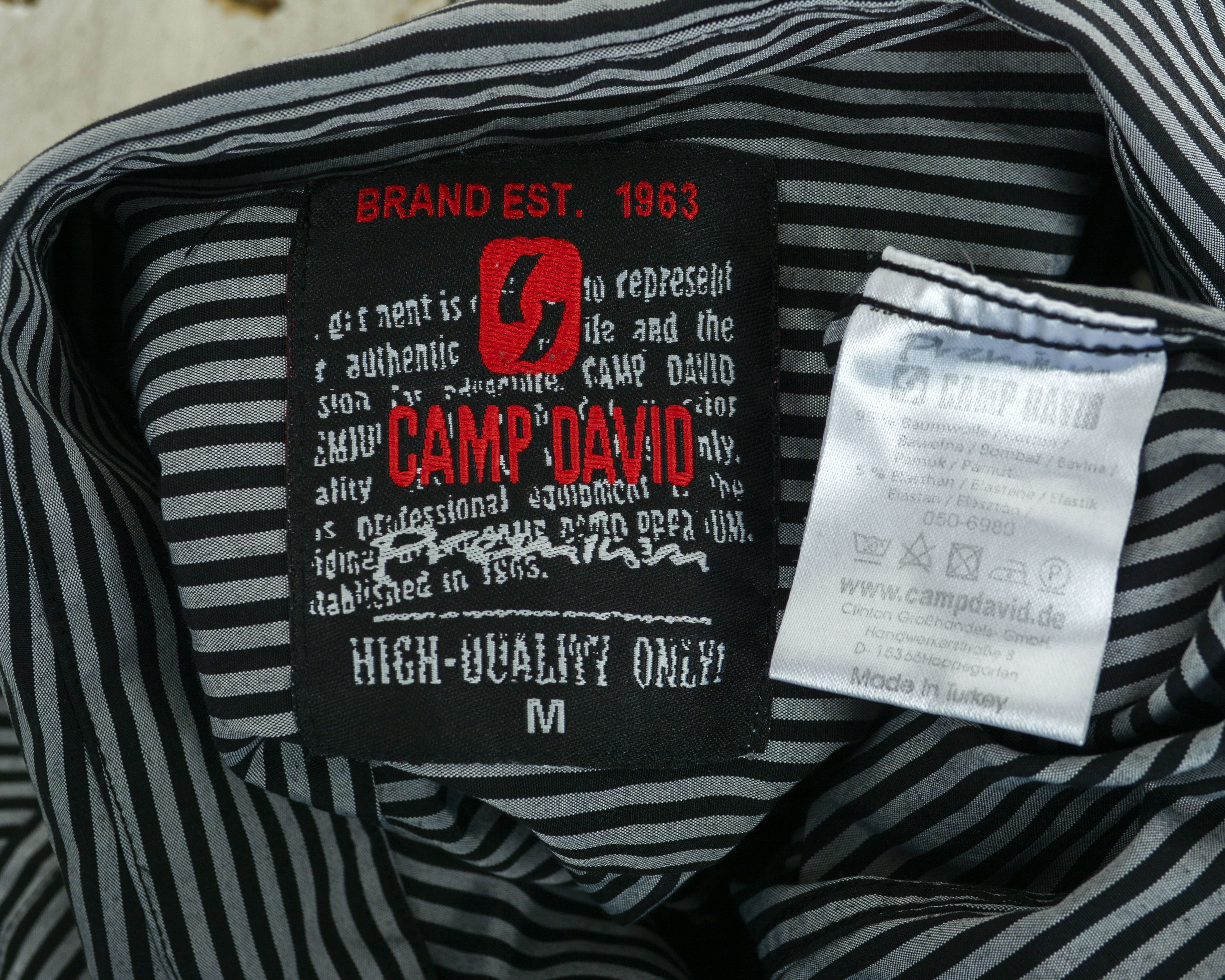 Camp David Shirt M Pinstriped Embroided Long Sleeve Grey Casual Top Size US M / EU 48-50 / 2 - 8 Thumbnail