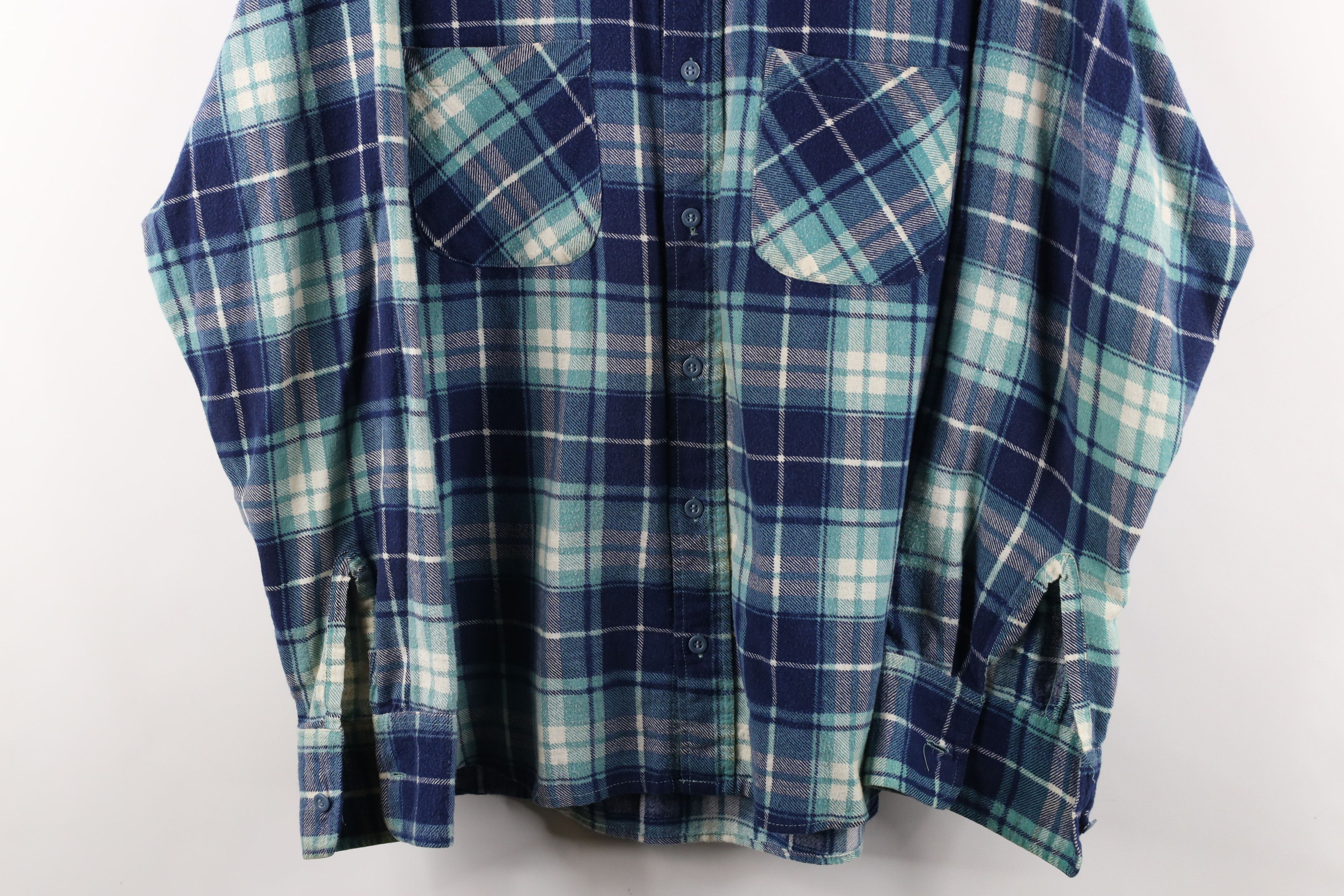 Vintage Vintage 70s Streetwear Flannel Collared Button Shirt Plaid Size US L / EU 52-54 / 3 - 3 Thumbnail