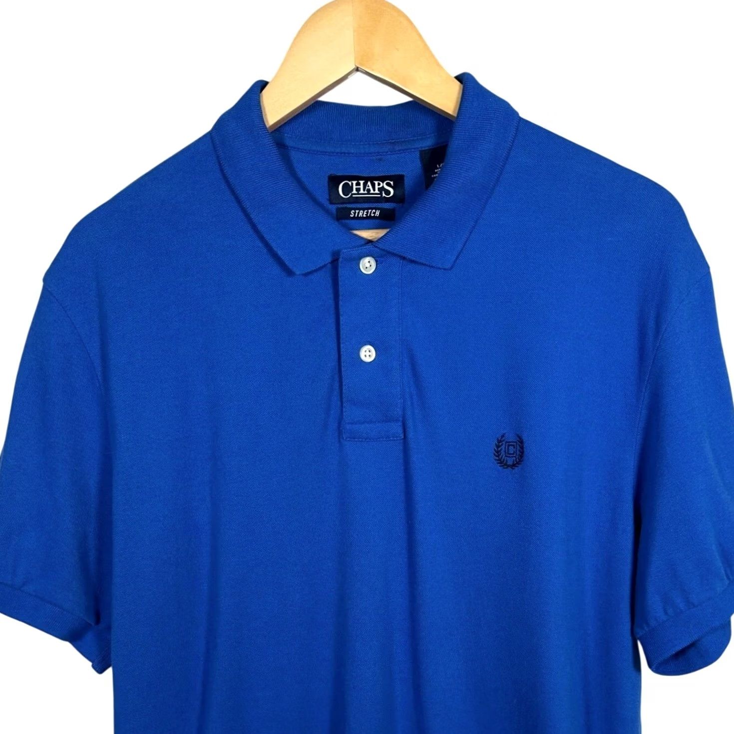 Chaps Chaps Polo Shirt Mens Royal Blue Short Sleeve Size L Logo Embroidered Cotton Classic Stretch Shirt Size US L / EU 52-54 / 3 - 2 Thumbnail