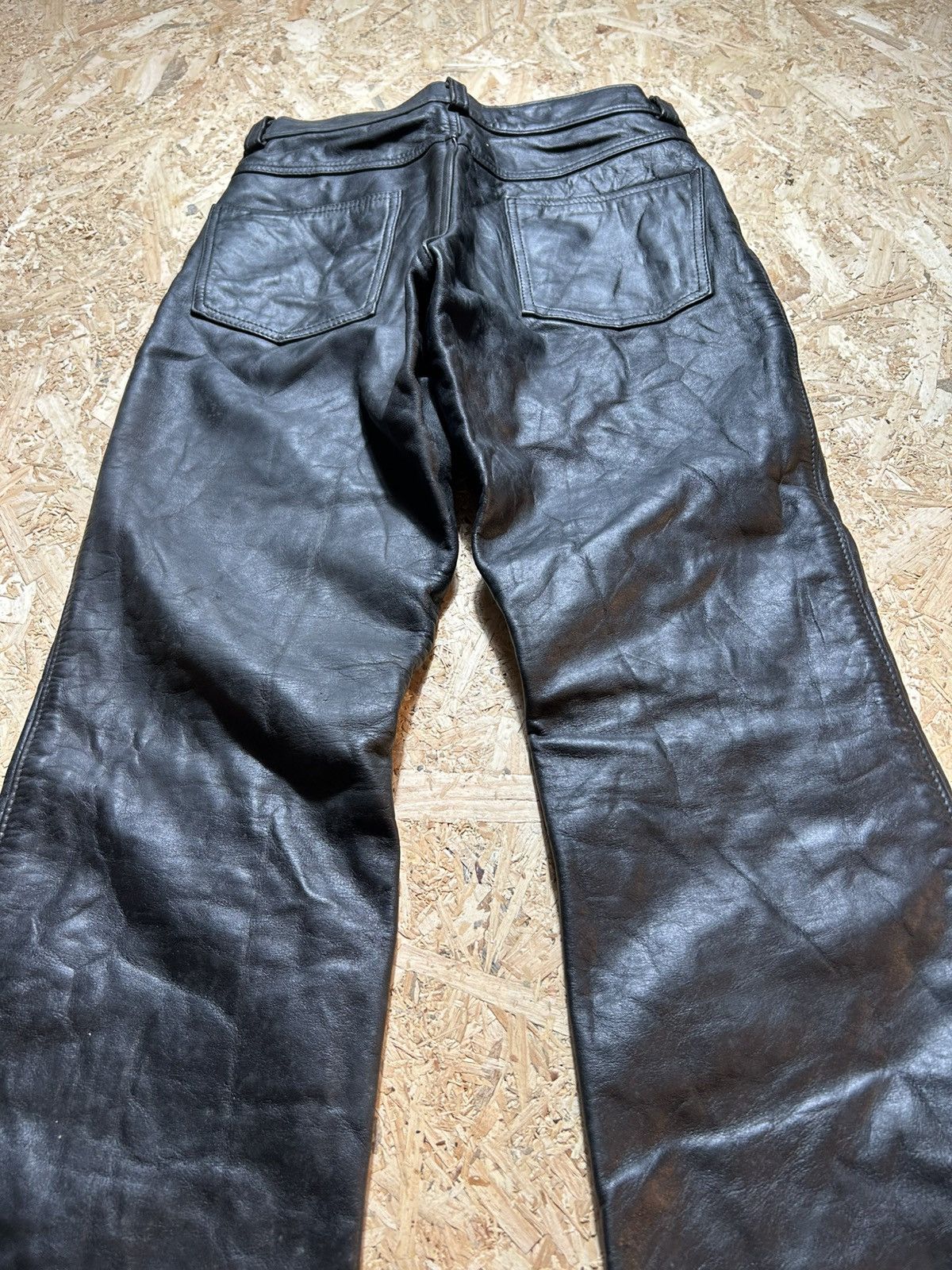 Schott Schott Perfecto Black Leather Pants Size US 31 - 12 Thumbnail