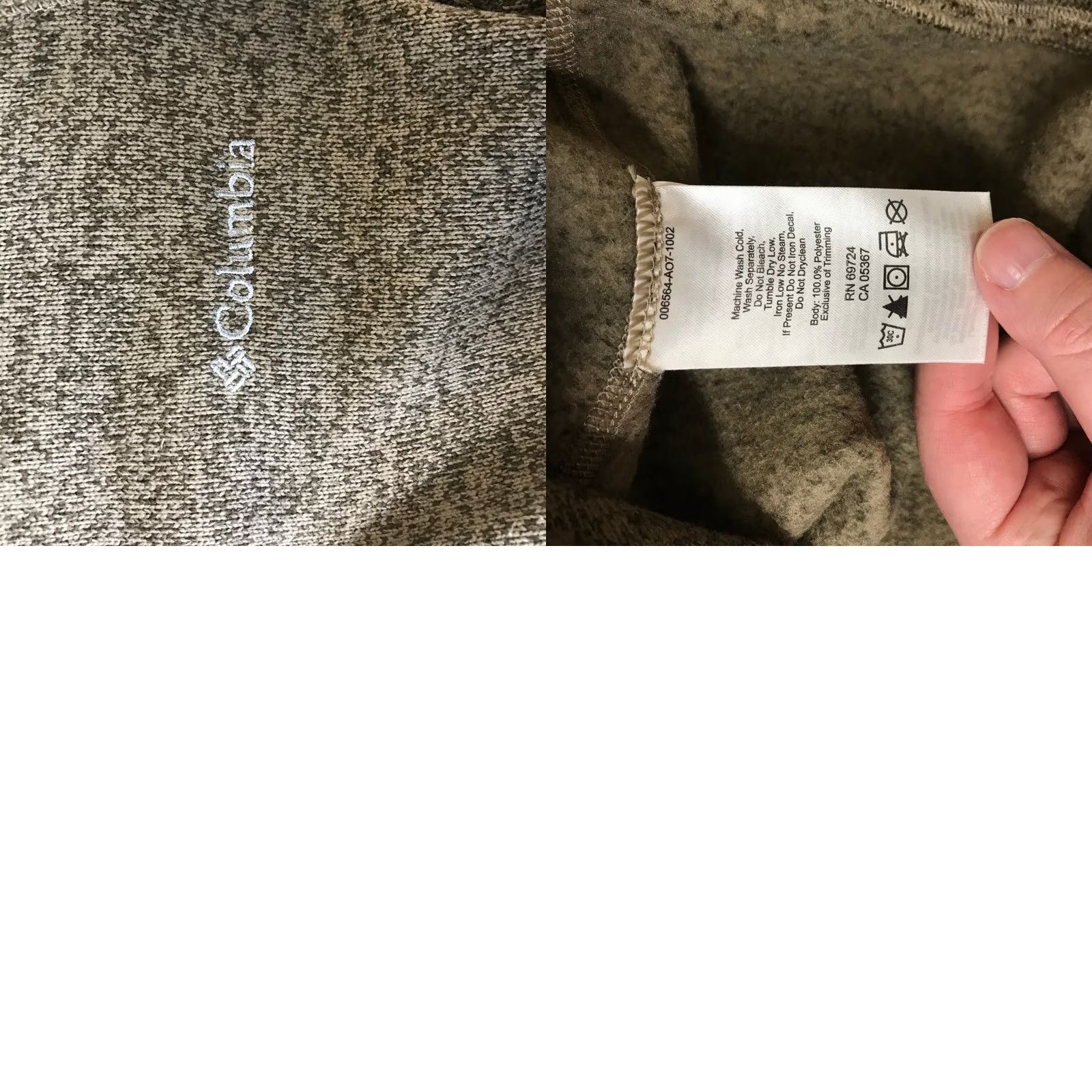 Olive Columbia XS Olive Green Marl Fleece Jacket - Outdoor Activewear Size XS / US 0-2 / IT 36-38 - 8 Thumbnail