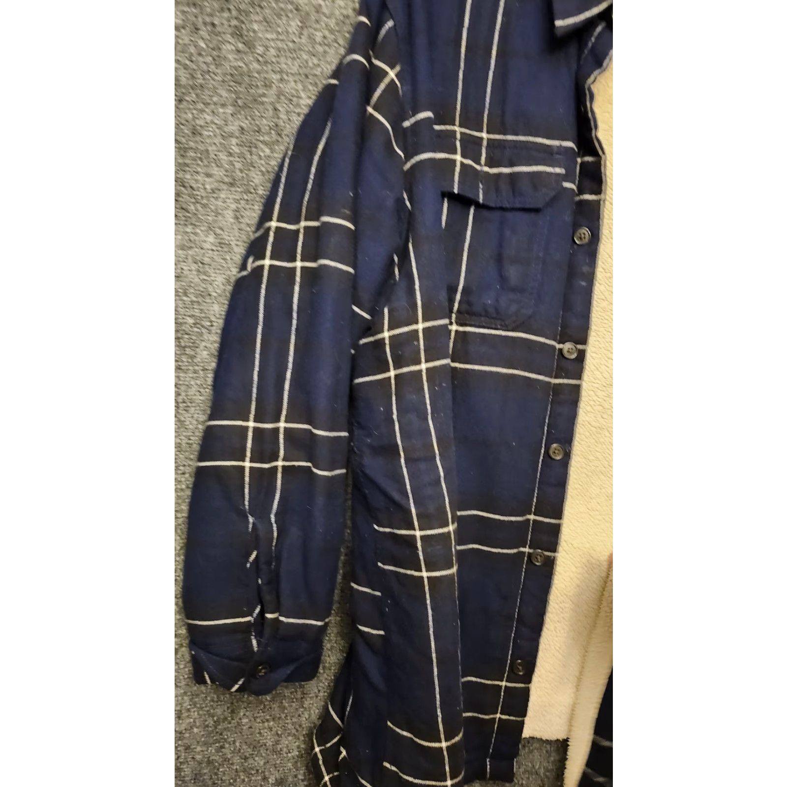 Lands' End Lands' End Jacket Mens 2XL Blue Plaid Flannel Sherpa Lined Shirt Jacket Warm Size US XXL / EU 58 / 5 - 5 Thumbnail