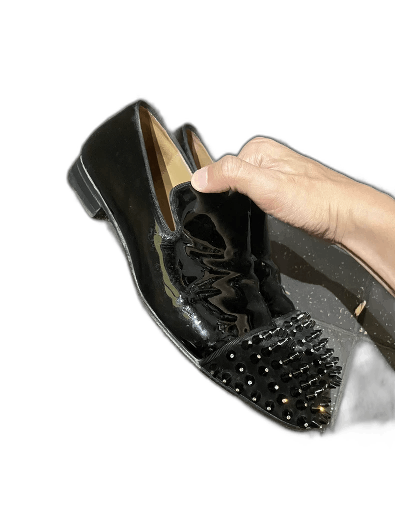 Elegant Black Slip-On Shoes with Studs