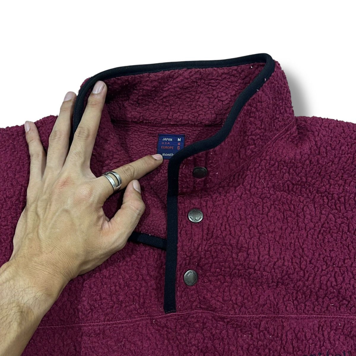 Japanese Brand × Montbell Montbell Fleece Fur Button Long Sleeve Shirt Size US M / EU 48-50 / 2 - 8 Thumbnail